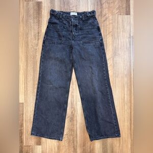 We The Free Wide Leg Jeans Utility Denim Pants, Front Pockets, size 25